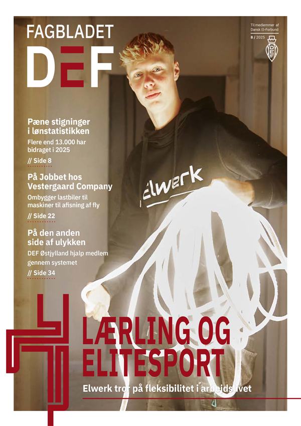 Front cover of Fagbladet DEF magazine from December 2025.