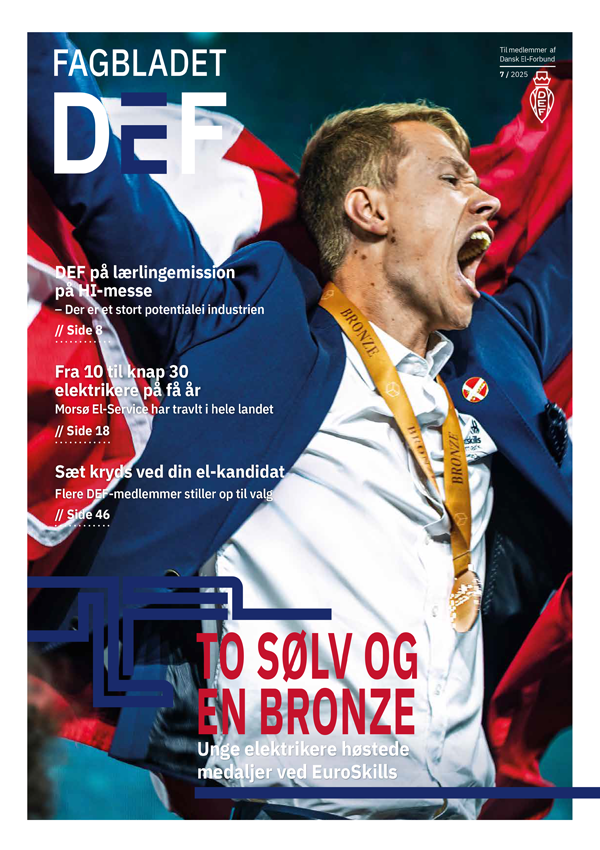 Front cover of Fagbladet DEF magazine from October 2025.